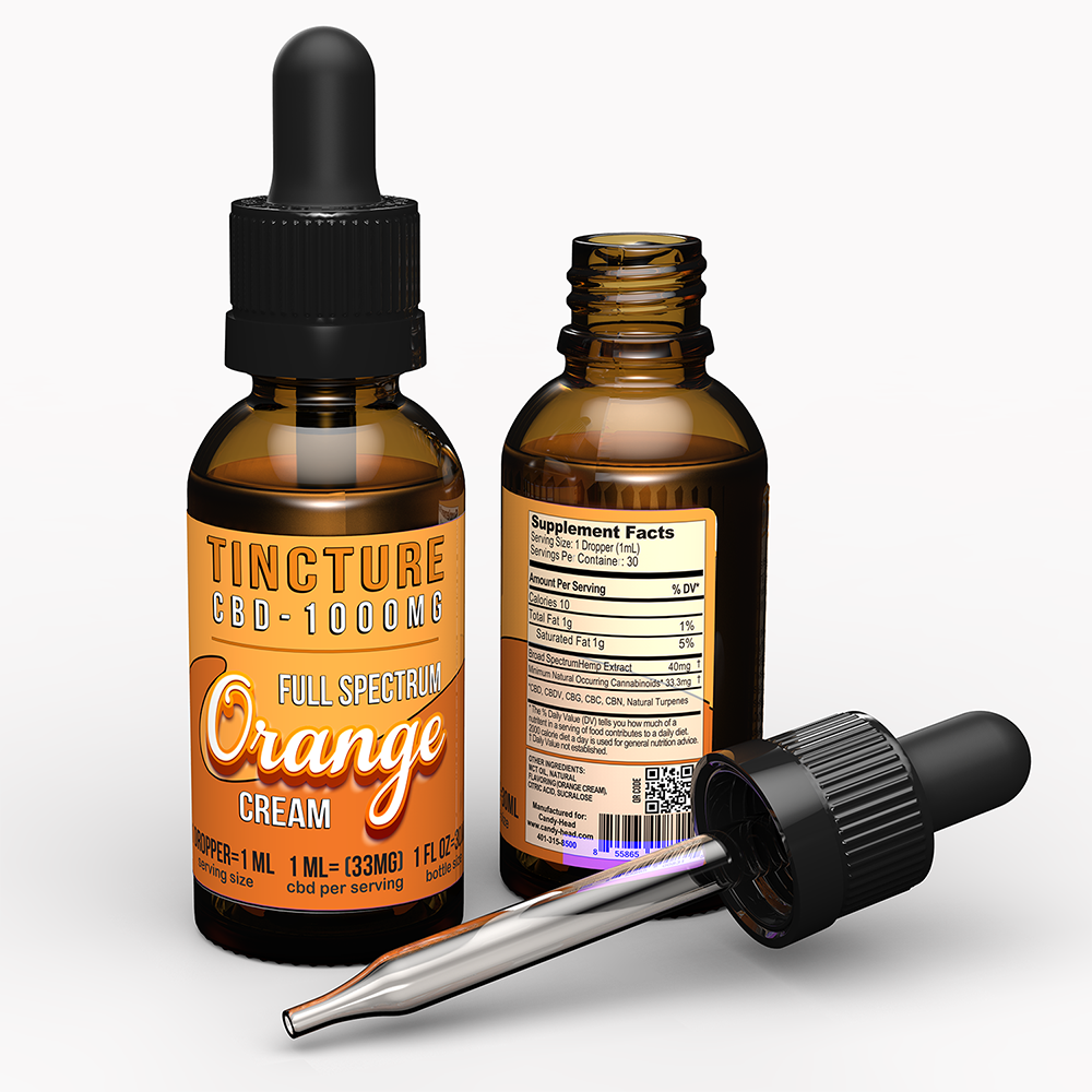 CBD Tincture - Orange Cream - (30ml, 1000mg total) - Image 2