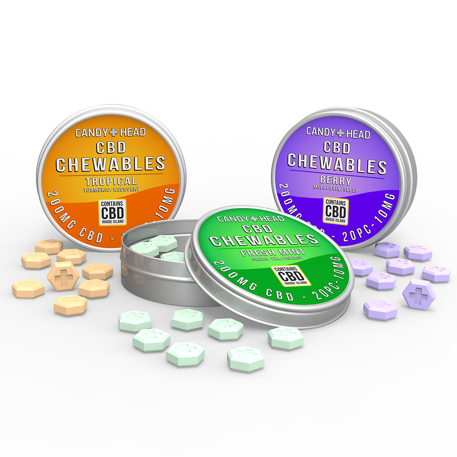 3 Tin Bundle (60pc, 10mg each, 600mg total)